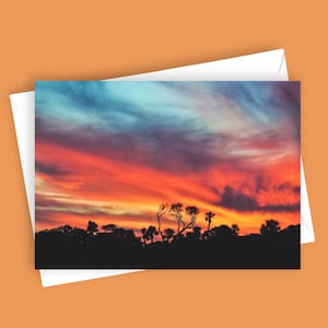 Coucher de soleil à Hilton Head | Carte de voeux vierge 5 x 7, papeterie côtière, coucher de soleil pittoresque, inspiré de la nature, note polyvalente, silhouette, toutes les occasions