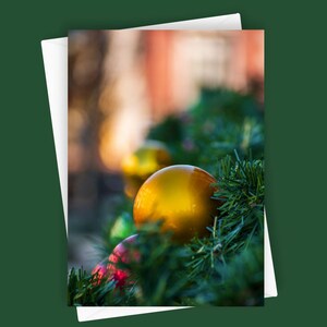 Garland / 5x7 biglietto di auguri vuoto, cancelleria festiva per le feste, biglietto di auguri natalizio, decorazioni invernali, auguri stagionali, allegria natalizia, foto