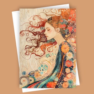 Valerie / Biglietto di auguri vuoto 5x7, cancelleria floreale, biglietto di auguri stravagante, ricordo versatile, design artistico, nota senza tempo, tutte le occasioni