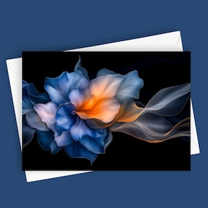 Fantaisie florale no 3 | Carte de voeux vierge, Papeterie 5 x 7, Design floral vibrant, Cadeau unique, Carte de tous les jours, Belle carte de correspondance, Hortensia