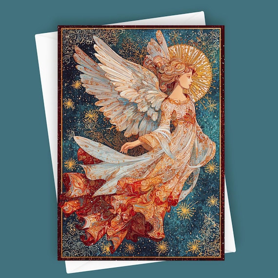 Good Tidings | Angel Christmas Card, Christian Stationery with Luke Bible Verse