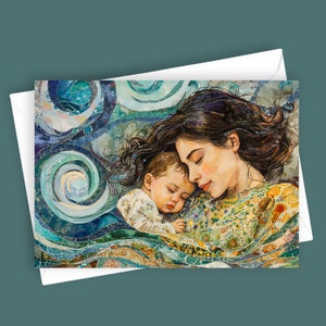 Maman | Carte de voeux vierge 5 x 7, papeterie pour la fête des mères, message nouvelle maman, note de baby shower, remerciements chaleureux, design intemporel, pour tous les coeurs