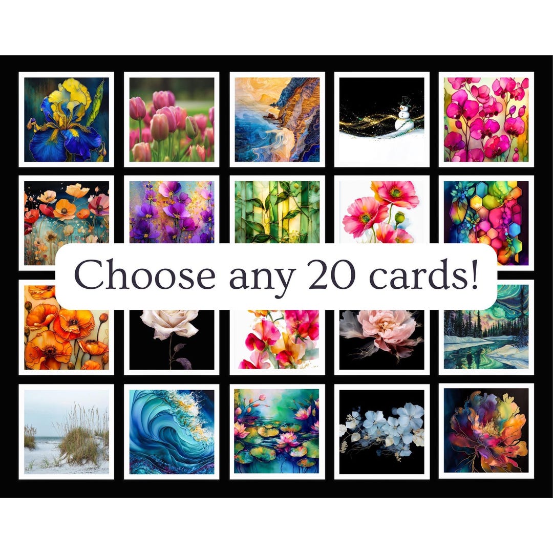 Choose Any 20 Cards | Create Your Own Greeting Card Bundle, Mix & Match ...
