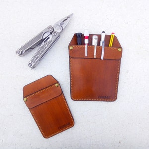Protector de bolsillo Protector de bolsillo de cuero Portaherramientas Bolsillo para herramientas de cuero Herramientas de bolsillo Protector para jeans Pintura ecológica hecha a mano Regalo para hombre