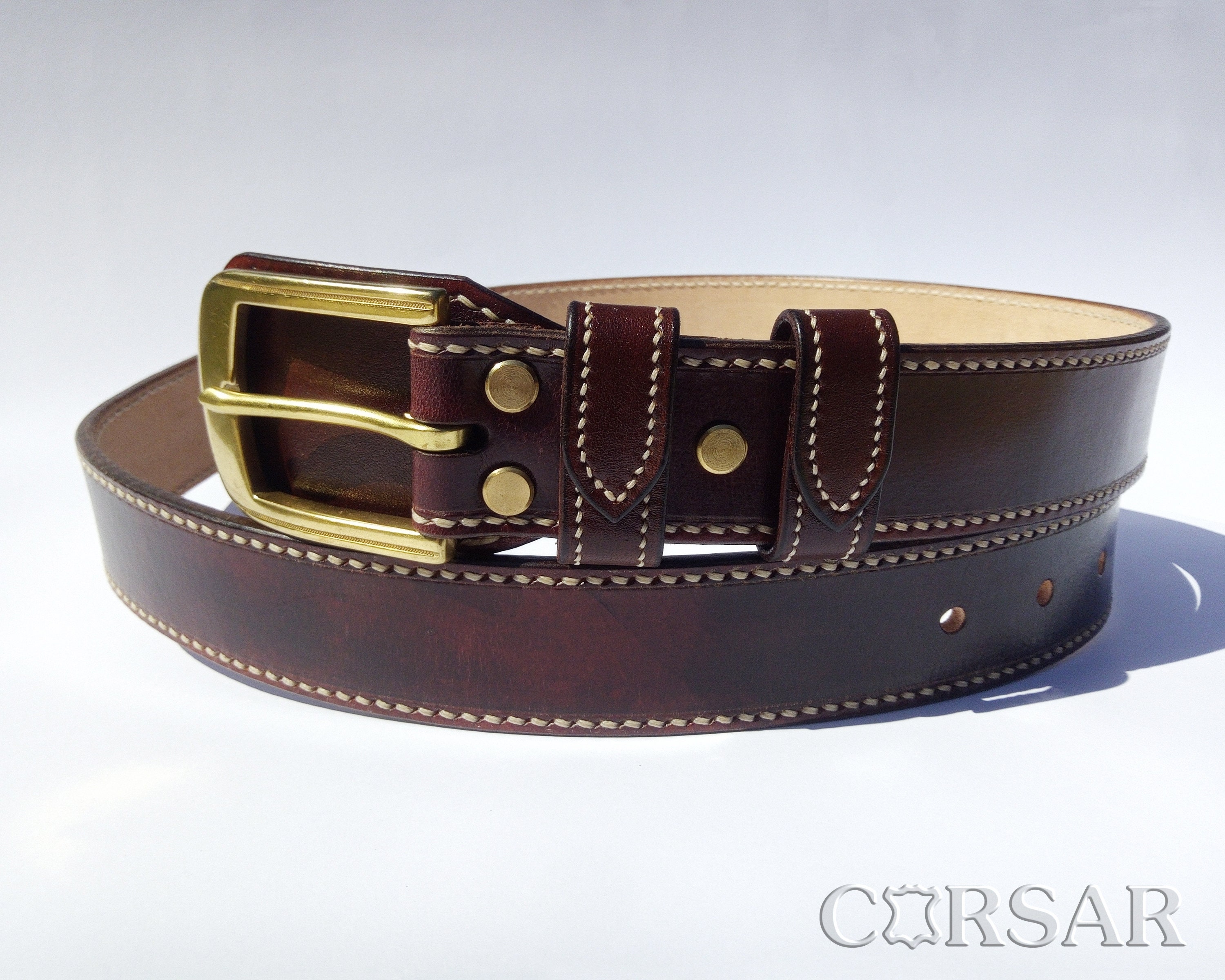 Handmade Mens Leather Belt Vegetable Tanned Leather Jeans - Etsy