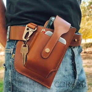 Fondina in pelle per telefono, marsupio con cintura, marsupio con passante per cintura, borsa da viaggio multifunzionale per uomo, Riñonera