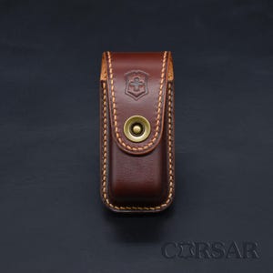 Etui en cuir pour couteau suisse Victorinox Swiss Champ 91 mm, étui à pression en cuir, étui pour ceinture pliable, étui pour couteaux bricoleur EDC