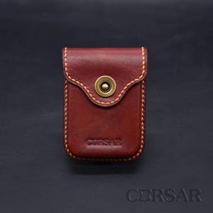 Porta carte Porta carte di credito minimalista in pelle fatta a mano Porta carte di credito minimalista Porta carte da donna Porta carte da uomo Regalo per lei Regalo per lui Brandy