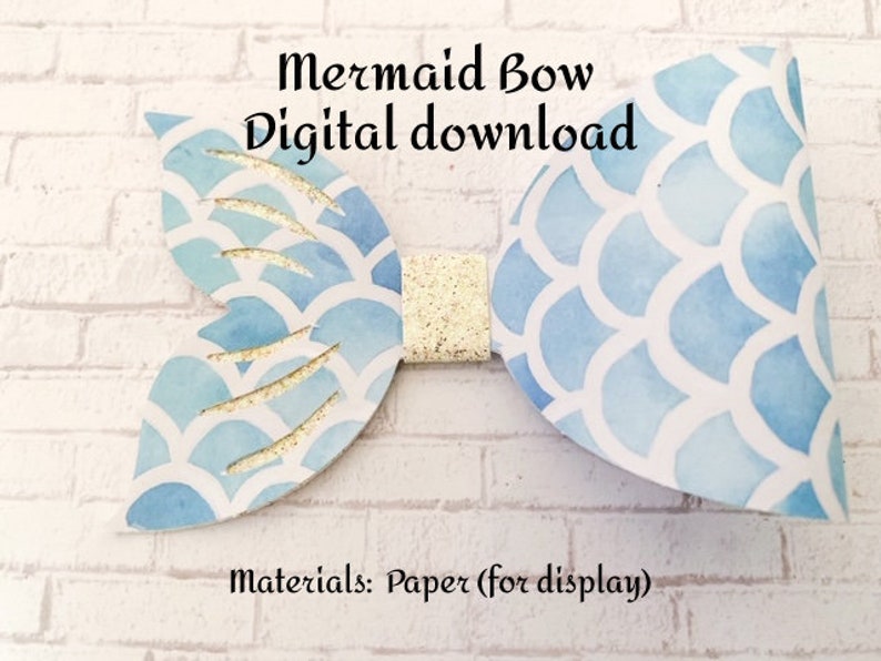 Mermaid Tail Bow Free Printable Template For Cricut Or Silhouette Our 750
