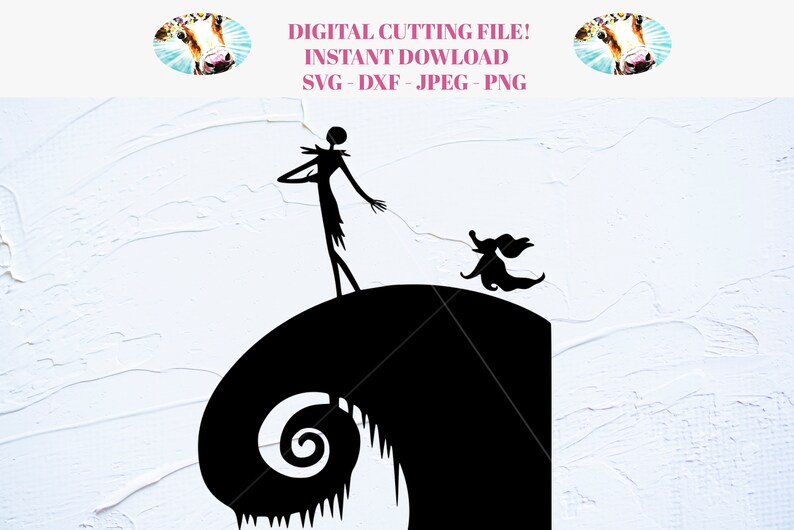 Jack and Zero svg svg cut file for Halloween. Nightmare | Etsy