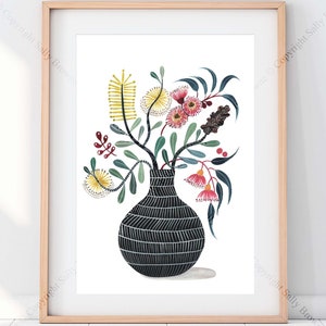 Modern Australian Native Flower wall art print by Australian artist Sally Browne