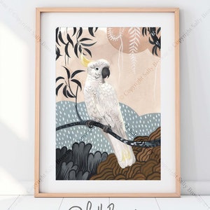 Sulphur Crested Cockatoo Print by Australian artist Sally Browne. Signed and editioned.