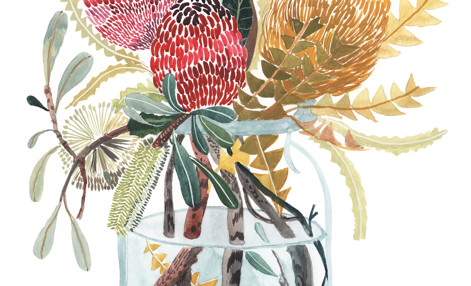 Australian Botanical Art Print Watercolour Flowers by Sally Etsy