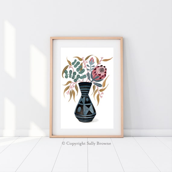 Protea Wall Art Australia Botanical South Africa Retro - Botanical Wall Art Australia Protea Wall Art Australia Botanical South Africa Retro - Botanical Wall Art Australia