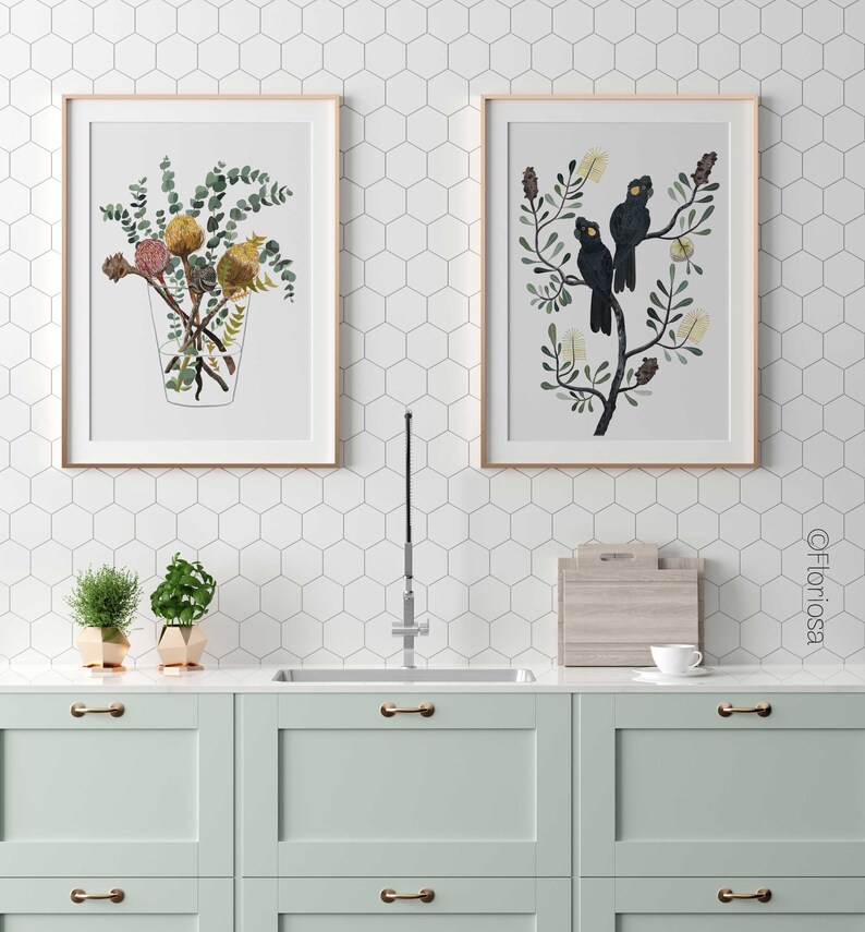 Black Cockatoo & Banksia Watercolour Print, Australian Botanical Wall Art – Signed Limited Edition image 8