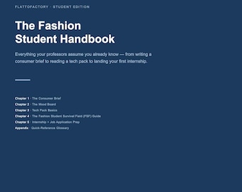 Fashion Student Handbook | Consumer Brief, Tech Pack, FSF Guide (PDF)