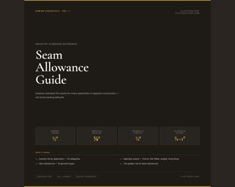 Industry Standard Seam Allowance Guide | Patternmaking PDF (Printable A4)