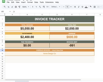 Registro de facturas en Google Sheets / Registro de ingresos de pequeñas empresas para autónomos