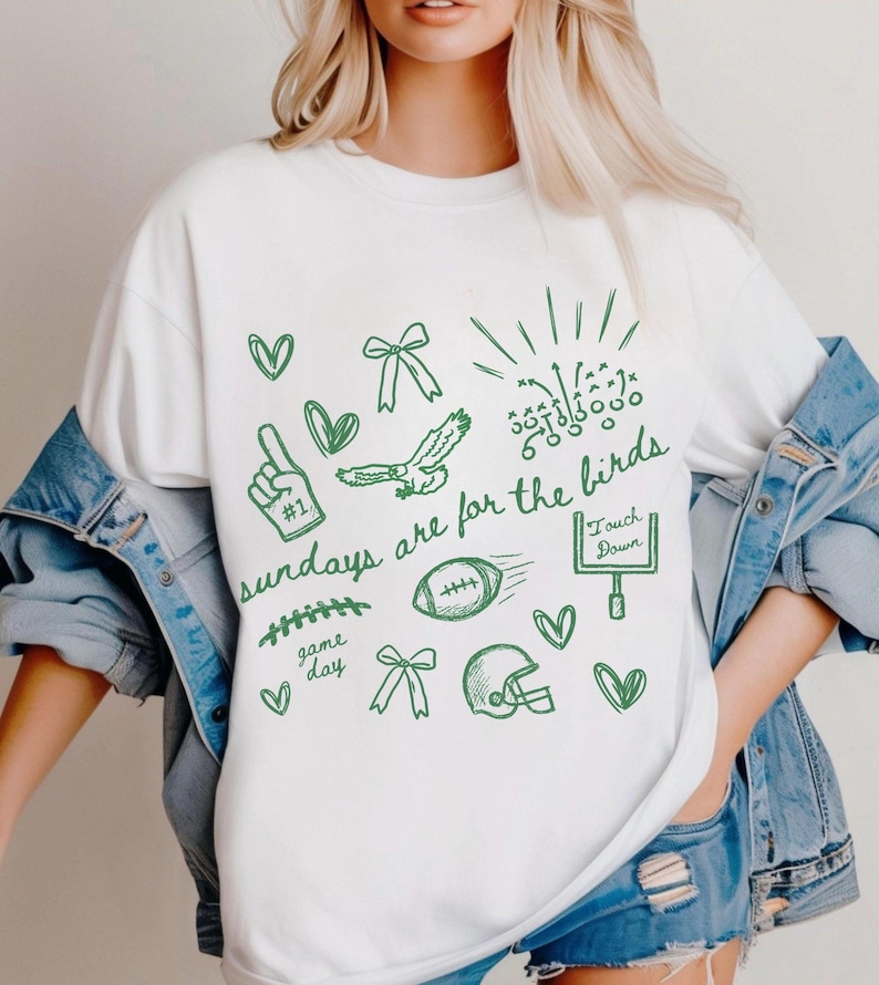 Sundays are for the Birds Tee, Philadelphia Football Game Day Comfort Colors Shirt, Gildan Doodle Sweatshirt, S-2XL,Youth XS-XL immagine 7