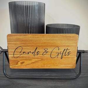 Holzkarten & Geschenke Schild, rustikale Hochzeit, Geburtstag und Dusche Dekor, Tischschild mit Ständer, Kartenbox und Geschenk Tischdekoration