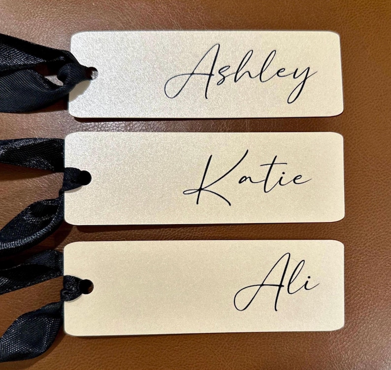 Wedding Gift Tags With Black Ribbon - Day of Night Before Thank You to ...