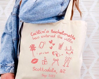 Bolsa de tela personalizada para despedida de soltera en la isla de Bach: recuerdo de viaje de chicas a la playa