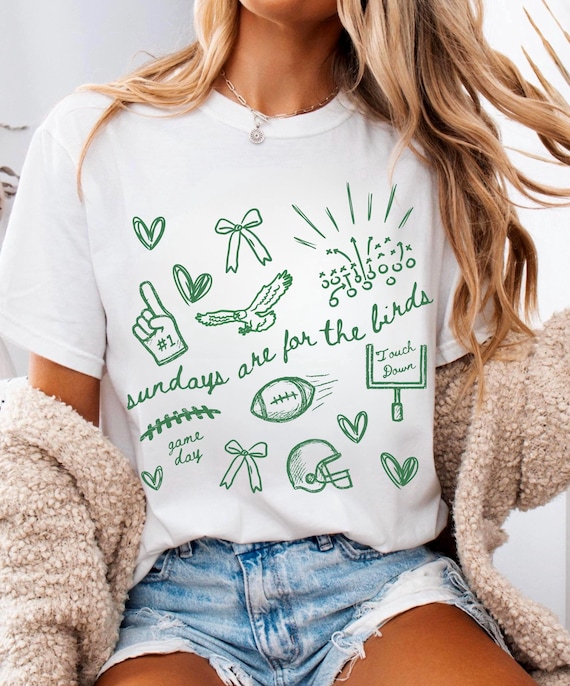 Sundays are for the Birds Tee, Philadelphia Football Game Day Comfort Colors Shirt, Gildan Doodle Sweatshirt, S-2XL,Youth XS-XL