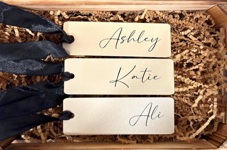 Wedding Gift Tags With Black Ribbon - Day of Night Before Thank You to ...