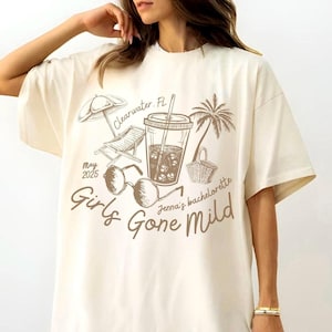 Camiseta de despedida de soltera "Girls Gone Mild": Café helado y viaje a la playa