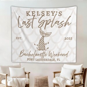 Personalized Last Splash Bachelorette Banner: Beach Party Decor