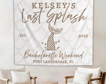 Personalized Last Splash Bachelorette Banner: Beach Party Decor