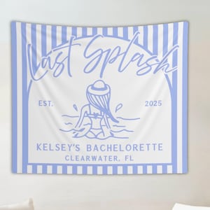Personalized Last Splash Bachelorette Banner: Coastal Beach Party Decor