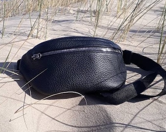 Small Leather Fanny Pack: Unisex Belt Bag, Festival Hip Bag