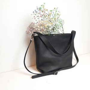 Leather Crossbody bag, Messenger bag,Black crossbody, Leather Bucket , black bucket, Gray Bucket bag,Shoulder Bag, handbag,