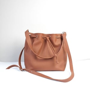 Medium Bucket bag, Summer bag, Leather Bucket, black bucket, Gray Bucket bag,Shoulder Bag, handbag, tote bag, Lined bag