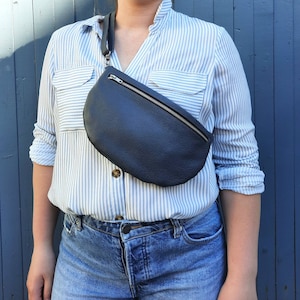 Halfmoon Leather Fanny Pack: Soft Leather Festival Belt Bag