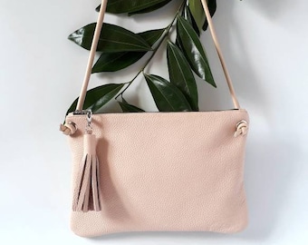 KNOT Crossbody bag, leather bag, simple bag, clutch bag, black bag, gray bag, beige bag, brown bag, big clutch knotted strap purse