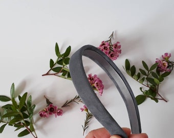Gray Suede Leather Headband: Elegant Women's Hair Accessory