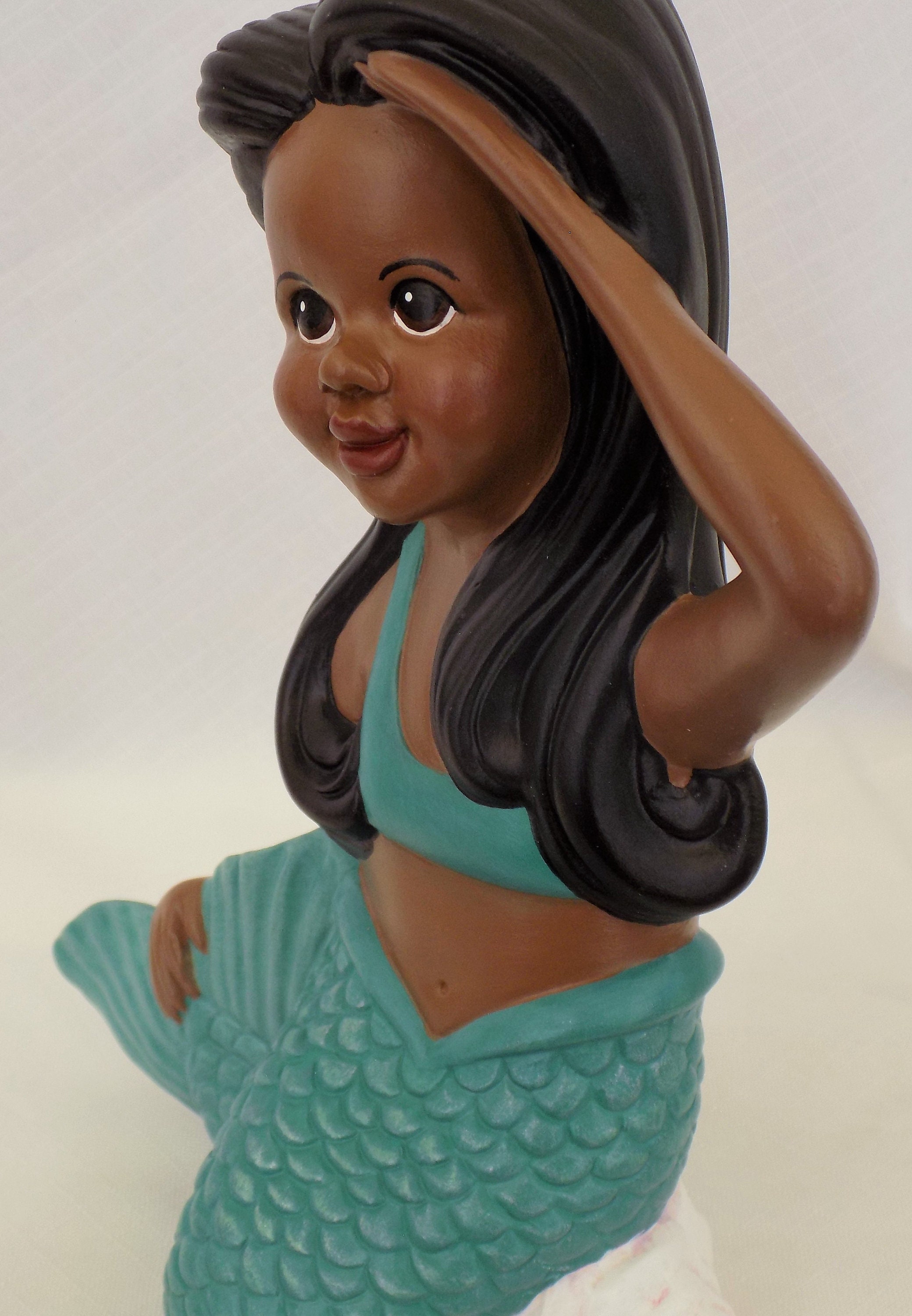 Ceramic Black African American Mermaid Etsy