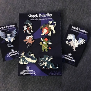 Greek Beastie Enamel Pin set