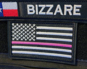 Breast Cancer Awareness Flag Patch, Embroidered Iron-on/Sew-on or Hook & Loop Badge, Pink Cancer Emblem