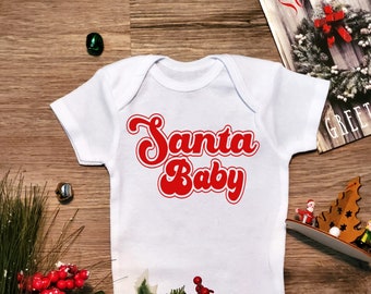 Santa Baby Shirt, Onesie® - Retro Holiday Shirt - Kids Christmas Shirt