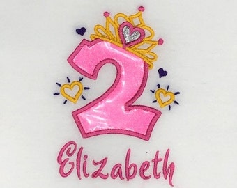 Girls Birthday Crown and Number Princess Shirt