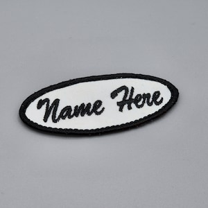 Personalized Oval (3.25 x 1.5) Name Patch, Embroidered Name Patch, Name Tag Embroidery, Custom Name Patch, Patch, Iron-on Name Patch