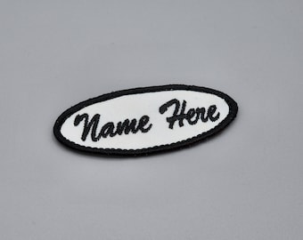 Personalized Oval (3.25 x 1.5) Name Patch, Embroidered Name Patch, Name Tag Embroidery, Custom Name Patch, Patch, Iron-on Name Patch