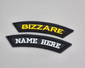 4” x 1” Top Rocker Name Patch, Embroidered Name Tag, Iron-on Custom Name Tape