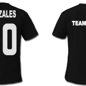 Custom T-Shirt Jersey with Name, Number, Team Name