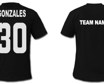 Custom T-Shirt Jersey with Name, Number, Team Name