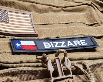5” x 1” Texas Flag Name Patch, Embroidered Name Tag, Sew-on/Iron-on or Hook & Loop Name Tape, State Flag Name Badge