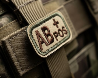 Blood Type Embroidered Patch, First Aid, Medical Iron-on/Sew-on, Hook and Loop Tactical Emblem